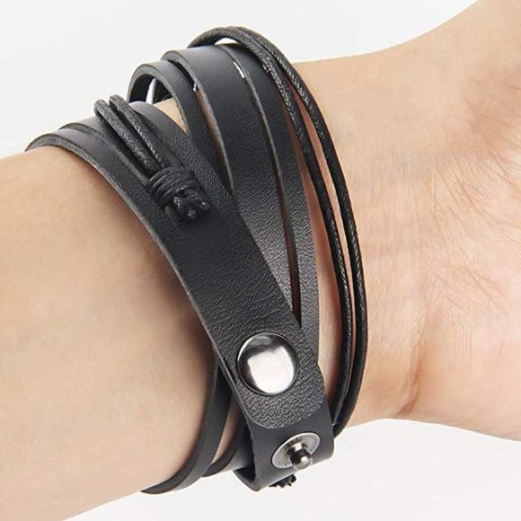 Handmade Vintage Genuine Leather Wrist Cuff Wrap A - Picture 1 of 4